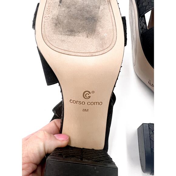 Corso Como Block Heel Black Strappy Sandal Size 8M - Picture 7 of 7